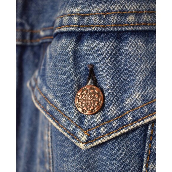 Vintage Rugged Wear Blue Denim Button Down Trucker Jacket Size XL - Picture 4 of 16